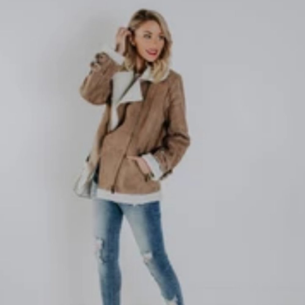 Vici - Denver Faux Suede Shearling Jacket